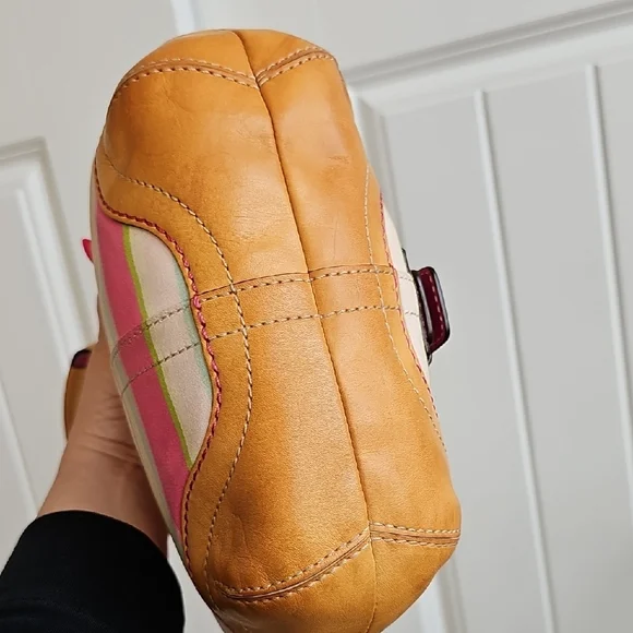 Vintage Coach Hampton Pastel Stripes Small Tote Bag #1888 Pink GUC - Picture 8 of 15